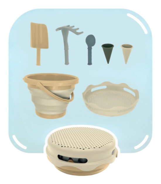 Compactoys 7in1 Plaj Kovası Seti // Bej