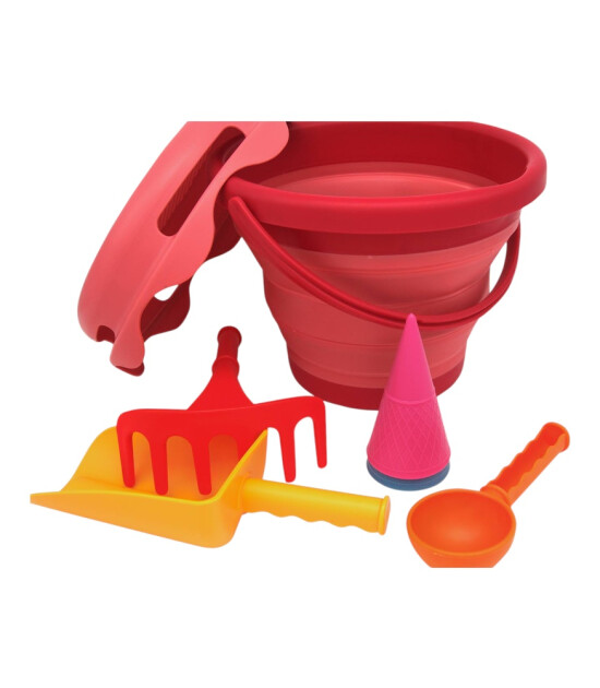 Compactoys 7in1 Plaj Kovası Seti // Kırmızı