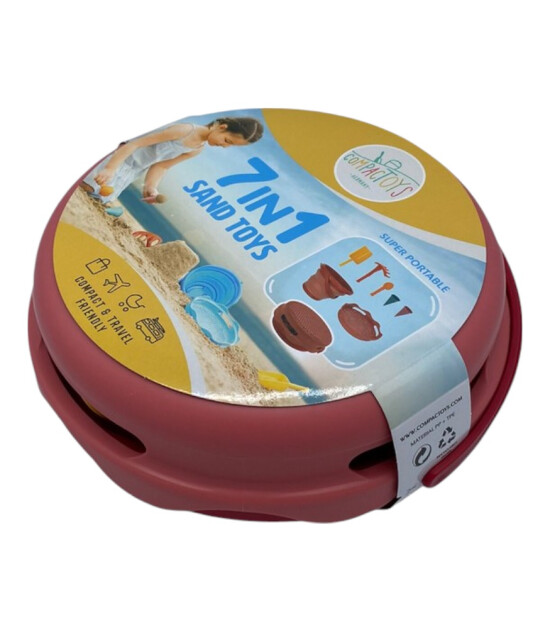 Compactoys 7in1 Plaj Kovası Seti // Kırmızı