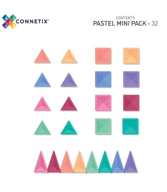 Connetix Pastel Mini Manyetik Blok Set (32 Par&ccedil;a)
