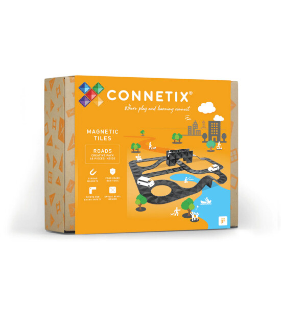 Connetix Creative Roads Manyetik Blok Set (48 Par&ccedil;a)