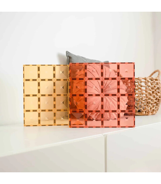 Connetix Pastel Lemon & Peach Base Plate Manyetik Blok Set (2 Par&ccedil;a)