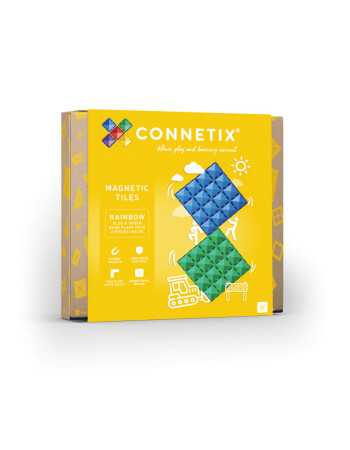 Connetix Rainbow Blue & Green Base Plate Manyetik Blok Set (2 Par&ccedil;a)