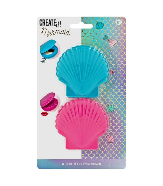 Create It Dudak Balmı ve Göz Farı Seti Mermaid // Mavi - Pembe