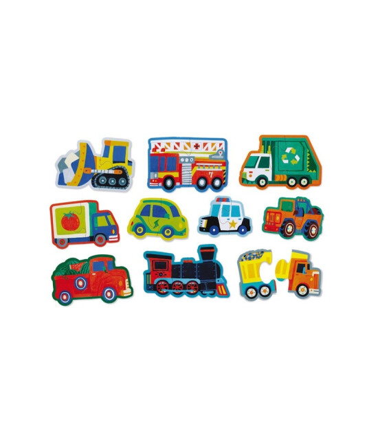 Crocodile Creek İlerleyen Duo Puzzle Set // Vehicles