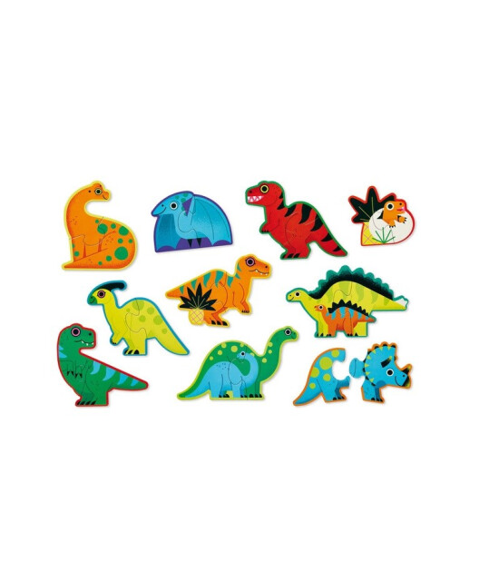 Crocodile Creek İlerleyen Duo Puzzle Set // Dinosaurs