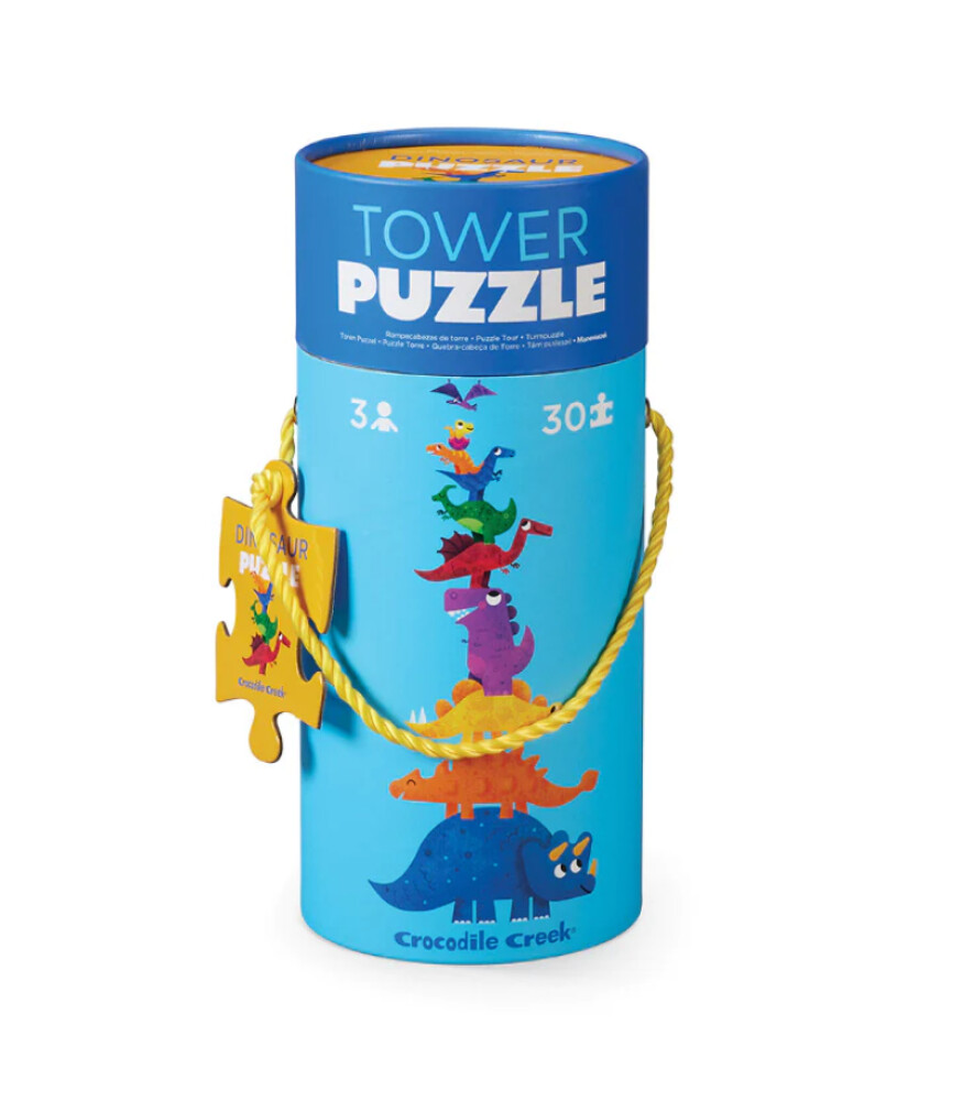 Crocodile Creek Puzzle A Torre 30 Pezzi - Giungla - Gioco Educativo Per Bambini 3+ In Contenitore Con Manico