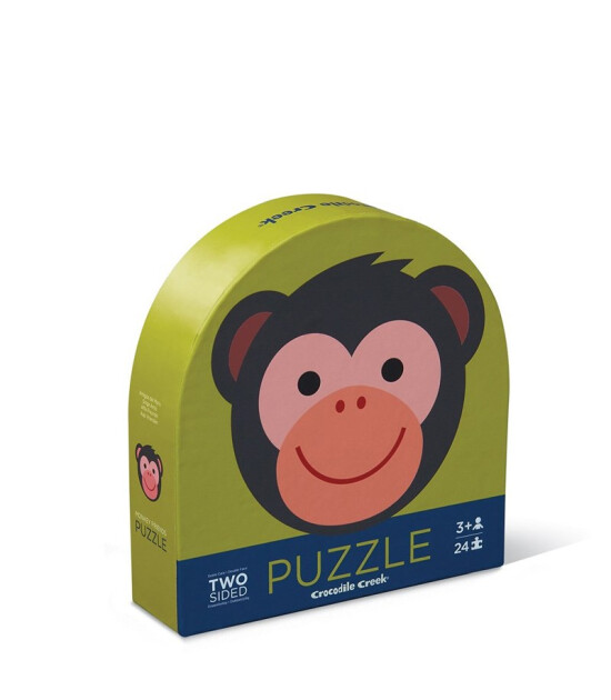 Crocodile Creek Çift Taraflı Puzzle // Monkey Friends (24 Parça)