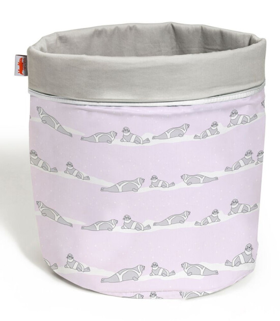 Crocodily Kumaş Sepet - Büyük // Ribbon Seal Lilac