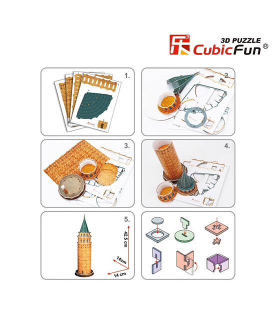 Cubic Fun 3D Puzzle // Galata Kulesi (17 Par&ccedil;a)