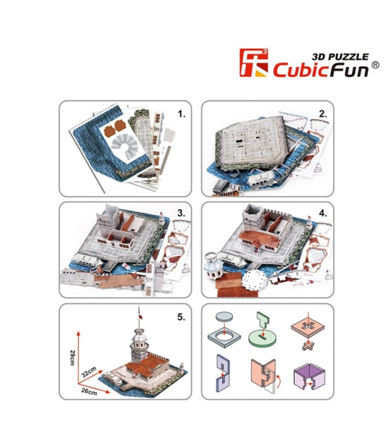 Cubic Fun 3D Puzzle // Kız Kulesi (66 Par&ccedil;a)
