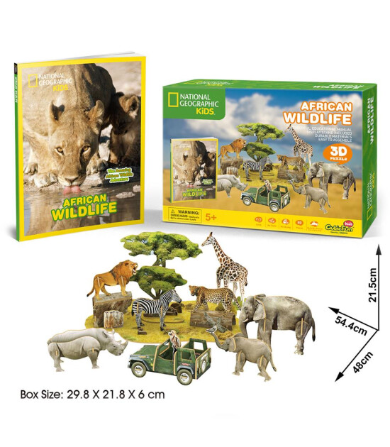 Cubic Fun 3D Puzzle National Geographic Kids // Afrika Yaban Hayatı (69 Par&ccedil;a)