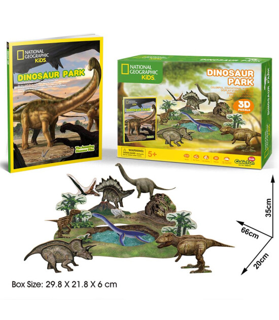 Cubic Fun 3D Puzzle National Geographic Kids // Dinozor Parkı (43 Par&ccedil;a)
