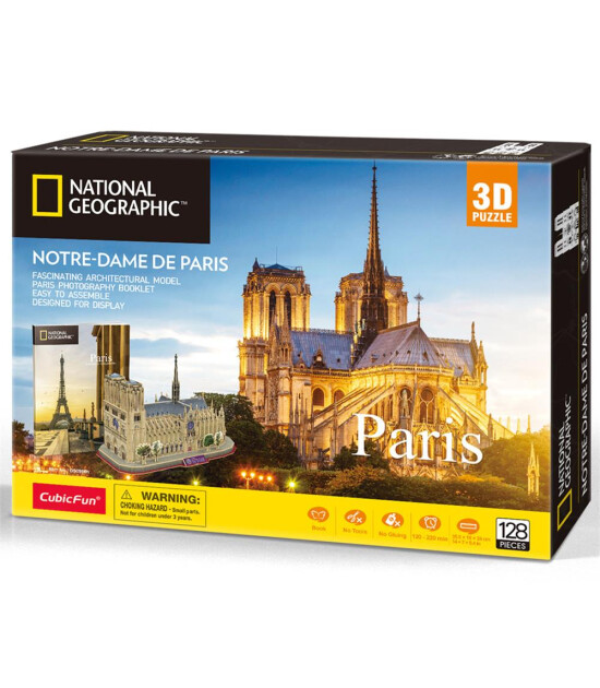Cubic Fun 3D Puzzle National Geographic Serisi // Notre Dame De Paris (128 Par&ccedil;a)