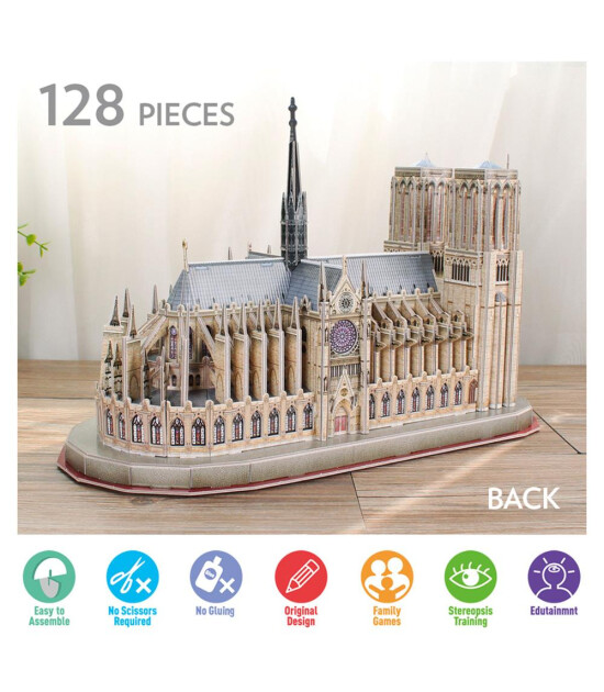 Cubic Fun 3D Puzzle National Geographic Serisi // Notre Dame De Paris (128 Par&ccedil;a)