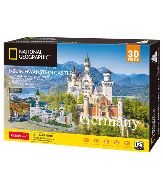 Cubic Fun 3D Puzzle National Geographic Serisi // Neuschwanstein Kalesi (121 Par&ccedil;a)