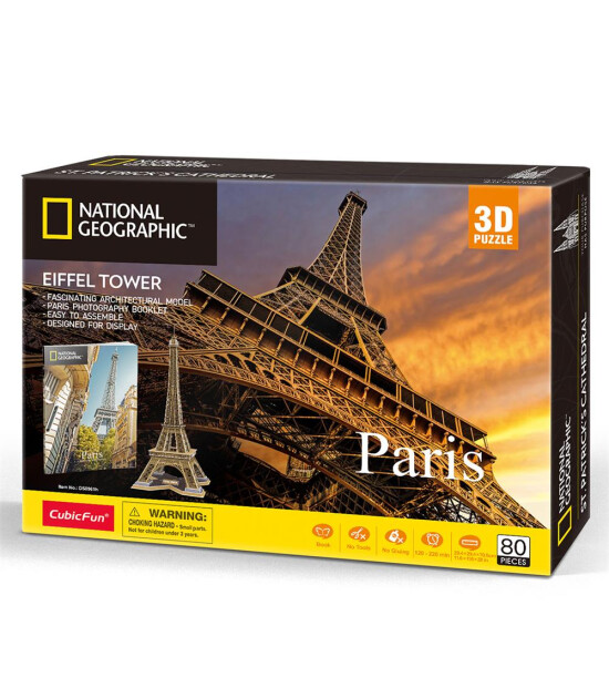 Cubic Fun 3D Puzzle National Geographic Serisi // Eyfel Kulesi (80 Par&ccedil;a)