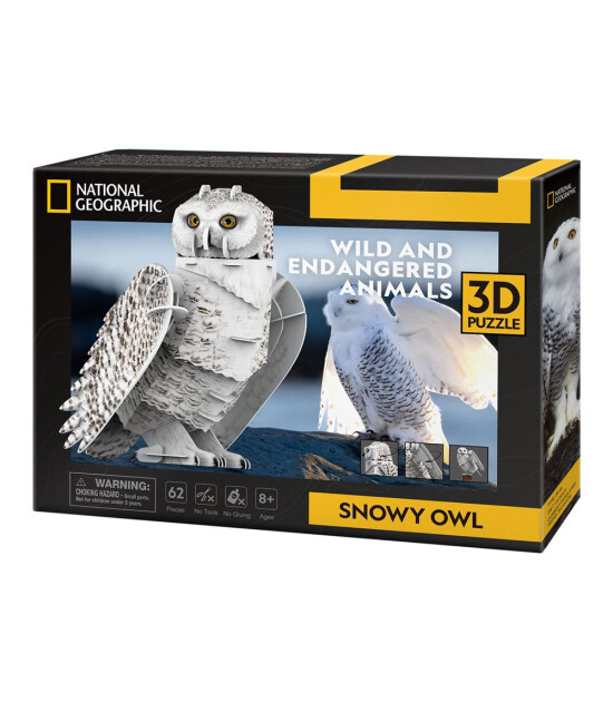 Cubic Fun 3D Puzzle National Geographic // Kar Baykuşu (62 Adet)