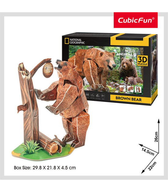 Cubic Fun 3D Puzzle National Geographic // Boz Ayı (88 Adet)