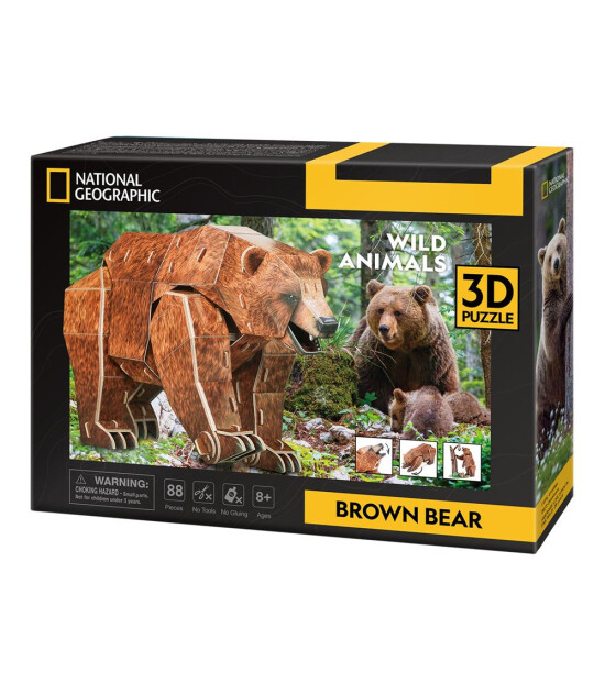 Cubic Fun 3D Puzzle National Geographic // Boz Ayı (88 Adet)