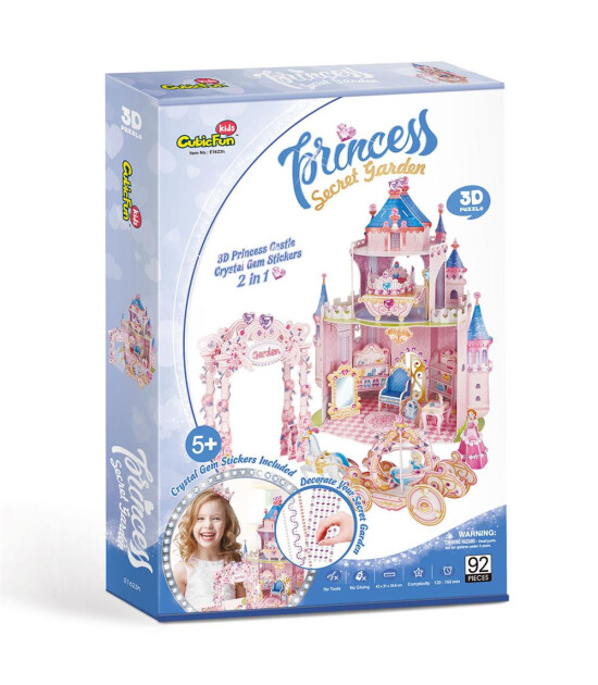 Cubic Fun 3D Puzzle // Prenses Gizli Bah&ccedil;e Şatosu (92 Par&ccedil;a)