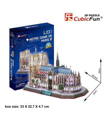 Cubic Fun 3D Puzzle Led Işıklı // Notre Dame Kilisesi (149 Par&ccedil;a)