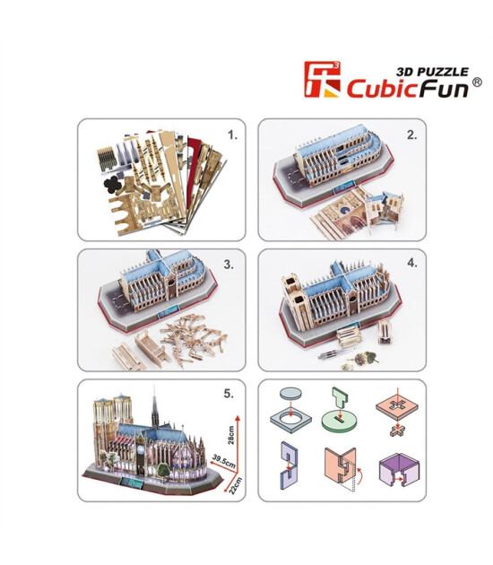 Cubic Fun 3D Puzzle Led Işıklı // Notre Dame Kilisesi (149 Par&ccedil;a)