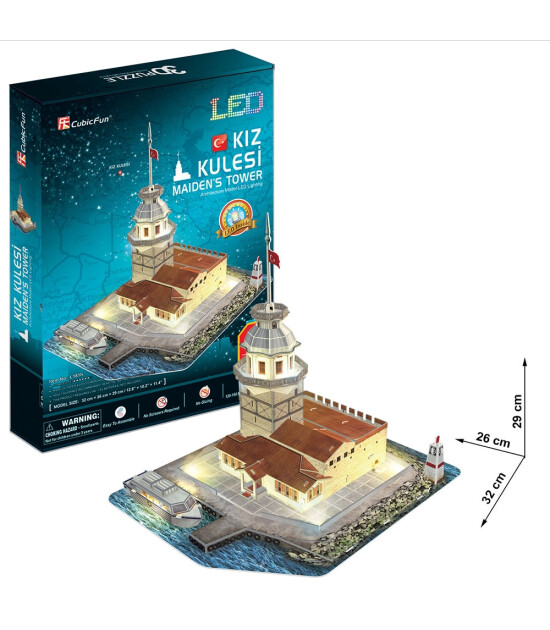 Cubic Fun 3D Puzzle Led Işıklı // Kız Kulesi (66 Parça)
