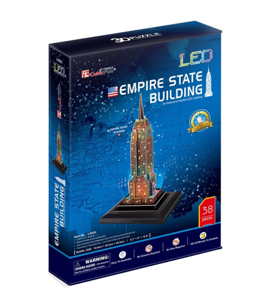 Cubic Fun 3D Puzzle Led Işıklı // Empire State Binası (38 Par&ccedil;a)