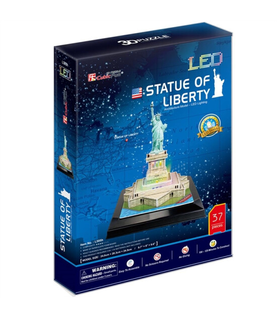 Cubic Fun 3D Puzzle Led Işıklı // &Ouml;zg&uuml;rl&uuml;k Anıtı (37 Par&ccedil;a)