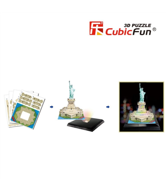Cubic Fun 3D Puzzle Led Işıklı // &Ouml;zg&uuml;rl&uuml;k Anıtı (37 Par&ccedil;a)