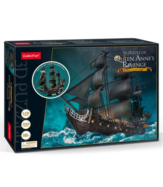 Cubic Fun LED Işıklı 3D Puzzle // Queen Anne's Revenge (293 Par&ccedil;a)