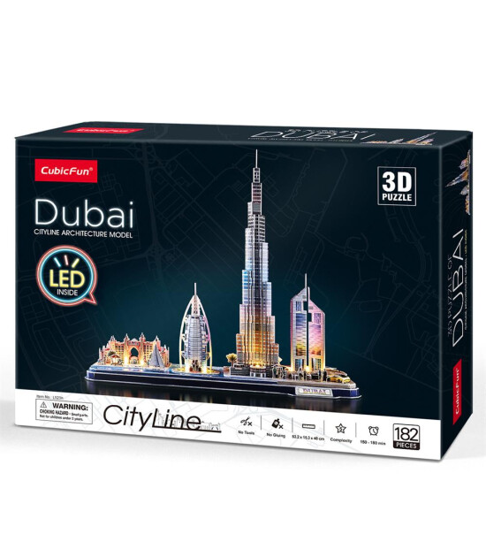 Cubic Fun CubicFun Dubai 3D Puzzle 182 Parça LED Işıklı