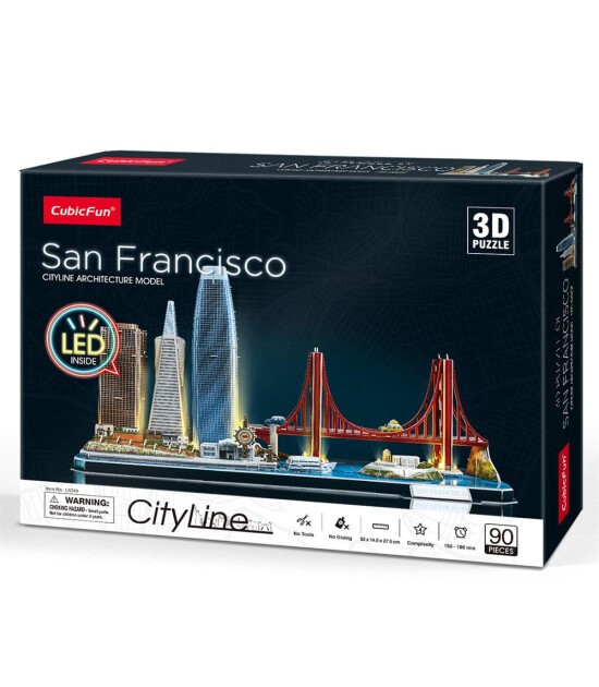 Cubic Fun 3D Puzzle Led Işıklı // San Francisco (90 Par&ccedil;a)