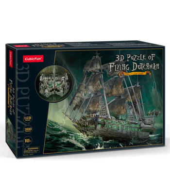 Cubic Fun Led Işıklı 3D Puzzle // U&ccedil;an Hollandalı Korsan Gemisi (360 Par&ccedil;a)