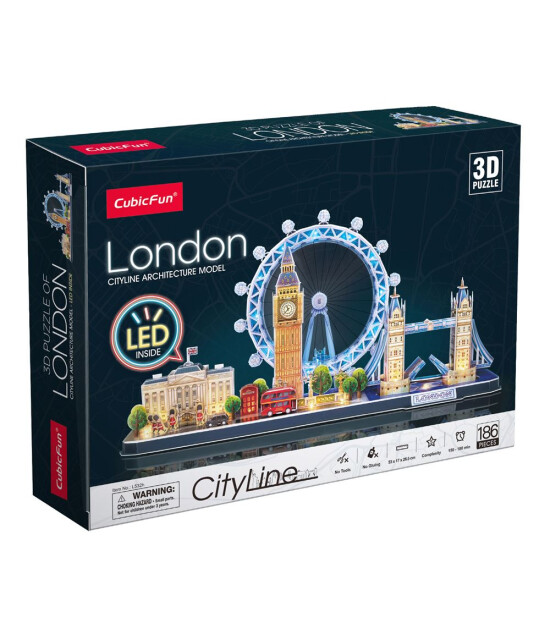 Cubic Fun LED Işıklı 3D Puzzle // London City Line (186 Par&ccedil;a)