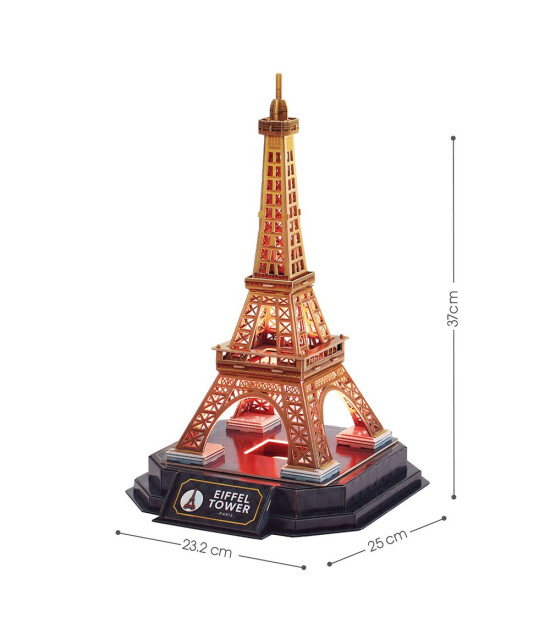 Cubic Fun 3D Puzzle Led Işıklı // Eyfel Kulesi (51 Par&ccedil;a)