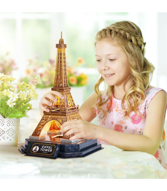 Cubic Fun 3D Puzzle Led Işıklı // Eyfel Kulesi (51 Par&ccedil;a)