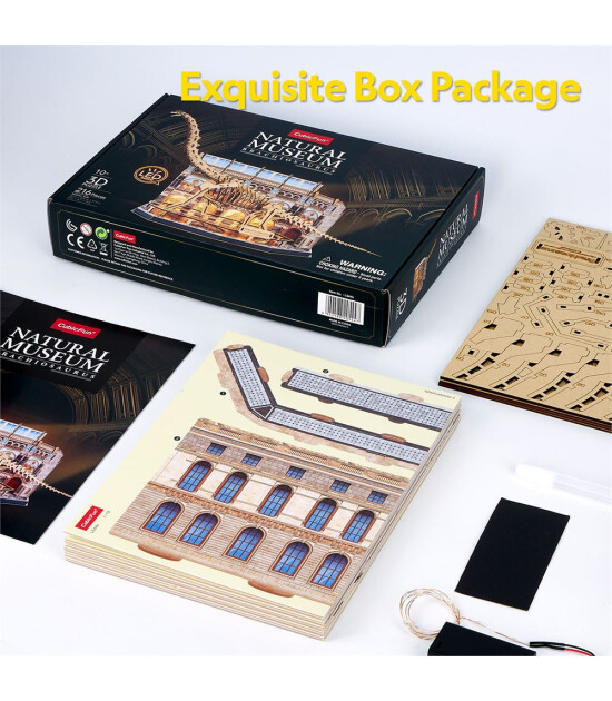 Cubic Fun 3D Puzzle Led Işıklı // Brachiosaurus (216 Par&ccedil;a)