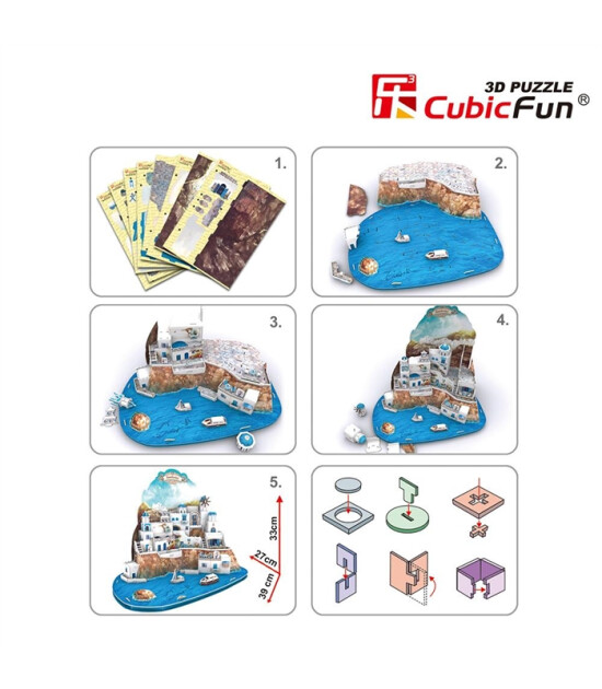 Cubic Fun 3D Puzzle // Santorini Island (129 Par&ccedil;a)