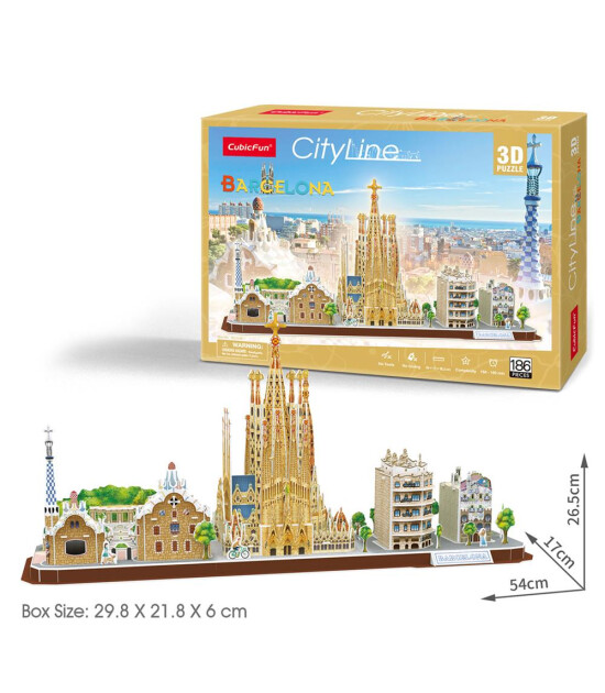 Cubic Fun 3D Puzzle // Barcelona (186 Par&ccedil;a)