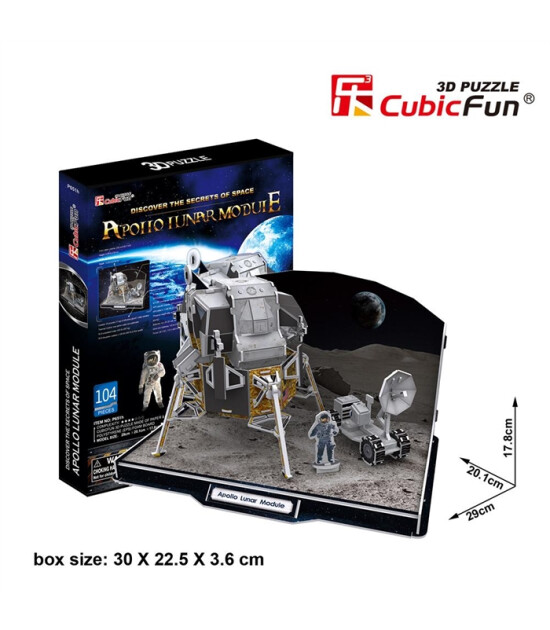Cubic Fun 3D Puzzle // Apollo Lunar Ay Modülü (104 Parça)