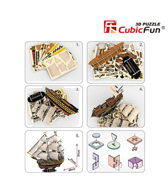 Cubic Fun 3D Puzzle // HMS Victory Donanma Gemisi (189 Par&ccedil;a)