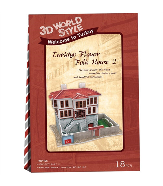 Cubic Fun 3D Puzzle // T&uuml;rk Halk Evi 2 (18 Par&ccedil;a)