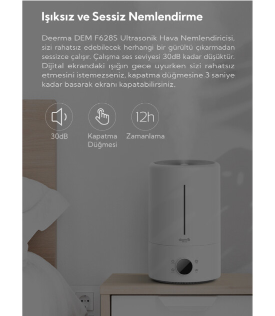 Deerma Ultraviyole (UVC) Ultrasonik Soğuk Buhar Makinesi (F628S)