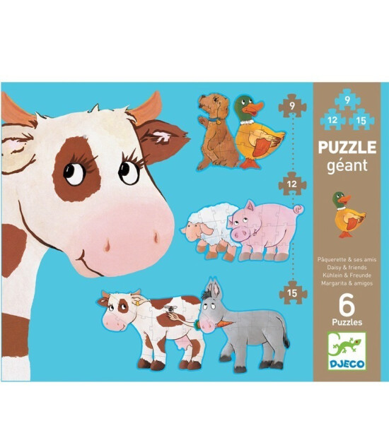 Djeco Primo Puzzle Set // Daisy & Friends (9-12-15 Parça)