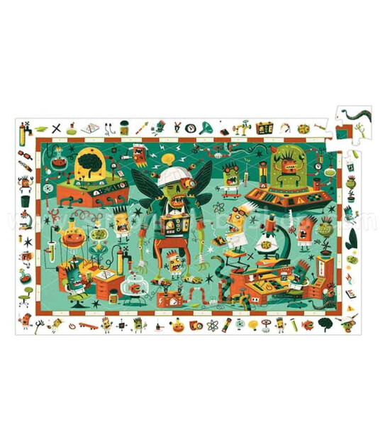Djeco Observation Puzzle // Crazy Lab (200 Parça)