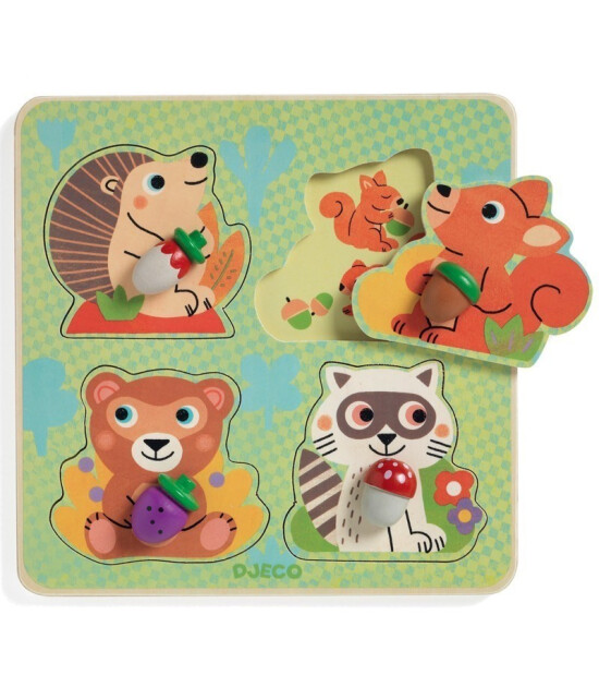 Djeco Tutmalı Ahşap Puzzle // Croc-Nut (4 Parça)-kb
