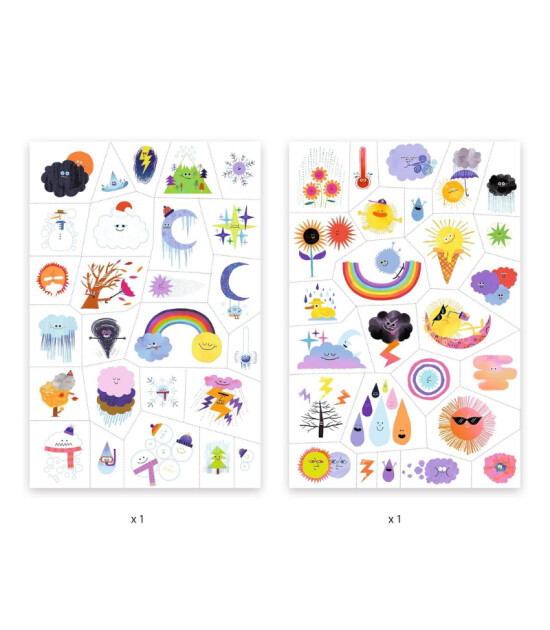 Djeco Geçici Dövme // Weather Emojis