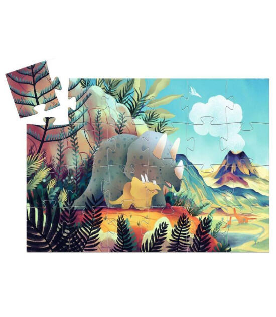 Djeco Dekoratif Puzzle // Teo the Dinosaur (24 Par&ccedil;a)